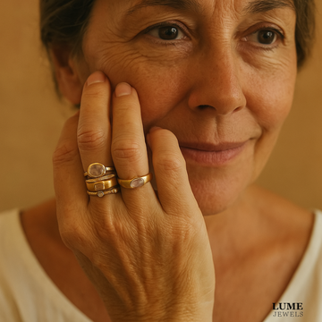 Vintage Gold & Zirconia Ring Set